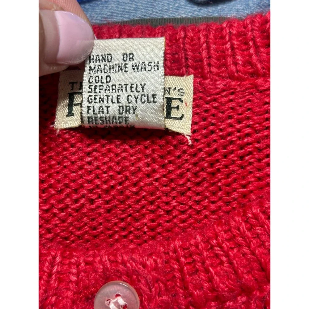 Children's Place Holiday Cardigan Bear Skiing Knit‎ Sweater Red 6-9 Months